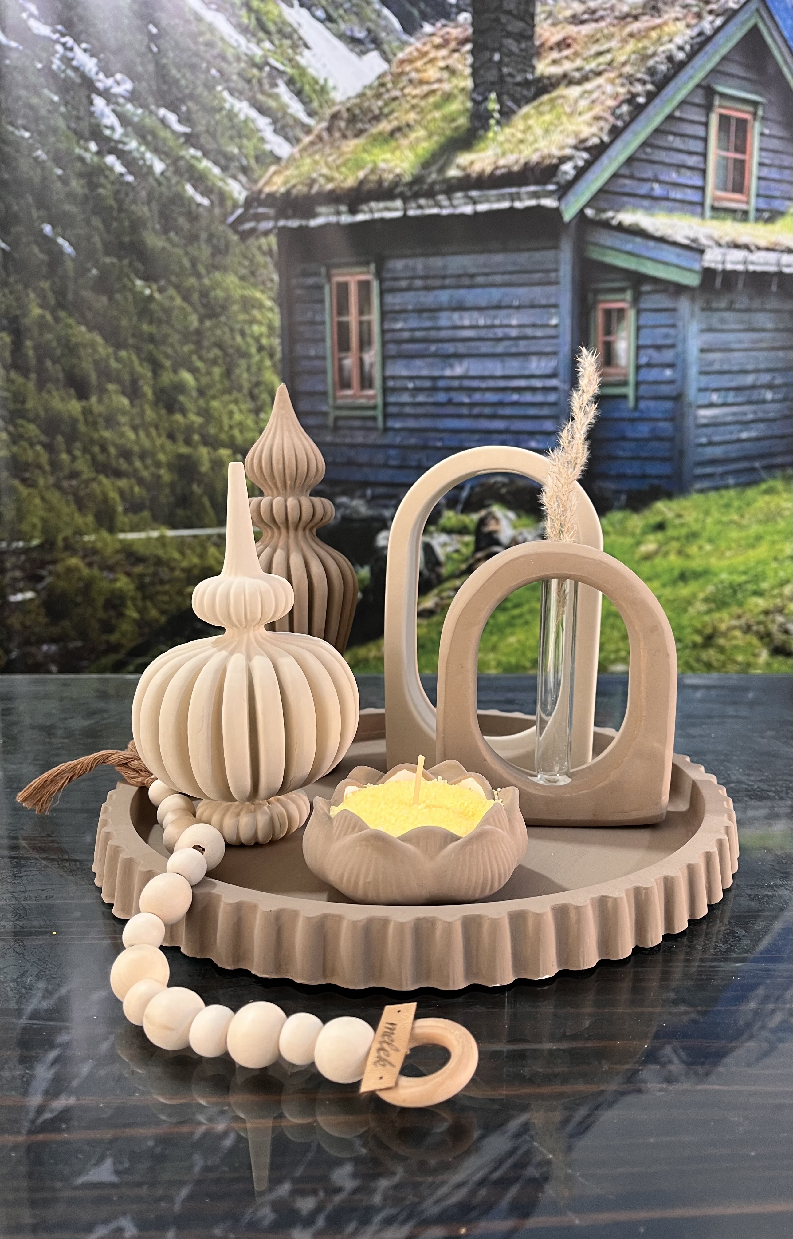 ست دکوری جلو مبلی سنگ مصنوعی
